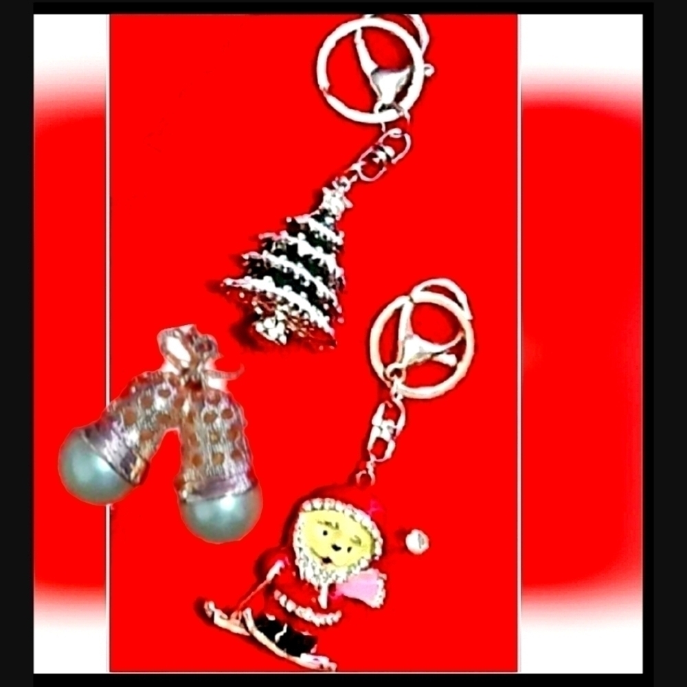 Austrian Crystal Enamel Holiday Keychain